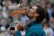 Rafael Nadal celebrates winning the 2013 French Open.