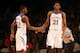 Two of the 76ers' options: Joel Embiid and Andrew Wiggins.