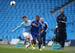 Marcos Lopes chases for a ball in the U21 Premier League playoffs.
