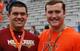 Auburn offensive lineman commits Kaleb Kim, left, and Bailey Sharp.