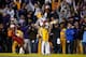 LSU wide receiver Travin Dural celebrates his 49-yard touchdown reception against Arkansas last season.