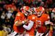Quarterback Cole Stoudt celebrating a touchdown in 2013