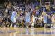 Kenneth Faried stares at the crowd after making the game-winning shot at the Golden State Warriors.