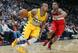 Randy Foye goes against Bradley Beal of the Washington Wizards. Foye finished with 17 points and the Nuggets won 105-102.