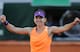 Simona Halep celebrates a win in the semifinals of the 2014 French Open.