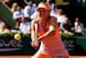 Maria Sharapova reaches for a ball during her semifinals match.