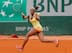 Sloane Stephens gets moving in her fourth-round match against Simona Halep at the 2014 French Open.