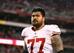 Mike Iupati suffered a broken fibula in the NFC Championship Game.