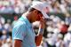 A disappointed Novak Djokovic reacts to losing yet another French Open.
