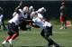 Outside linebacker Corey Lemonier (right) practices his technique during a team drill in this month's minicamp.