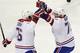 Montreal Canadiens defensemen P.K. Subban and Andrei Markov celebrate a goal.