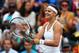 Lucie Safarova celebrates her third-round win at Wimbledon.