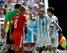 Javier Mascherano was unhappy at the amount of free kicks given against him.