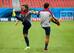Until his late appearance against Belgium, this was as close as Wondolowski (right) was getting to the pitch in Brazil.