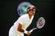 Roger Federer during quarterfinal match at Wimbledon.