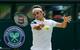Roger Federer hits a forehand during the Wimbledon final.