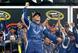 Aric Almirola had a good reason to look toward the sky with a nod of thanks after the Coke Zero 400 was called.