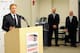 HC Mike Johnston (Left) GM Jim Rutherford (Far Right)