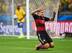 Miroslav Klose celebrates after beating Ronaldo's World Cup scoring record.