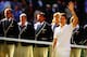 Roger Federer acknowledges fans after losing in the 2014 Wimbledon final.