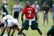 Jets quarterback Geno Smith, in his second year in the NFL, will have a lot of pressure on his shoulders in training camp.