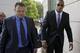 Greg Hardy (right) and agent Drew Rosenhaus (left)