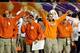 Clemson celebrating an Orange Bowl win over Ohio State