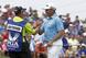 Lee Westwood was smiling after going low with a six-under 65 on Day 1.