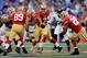 49ers rookie running back Carlos Hyde (No. 28) takes one of his five handoffs from Colin Kaepernick versus the Baltimore Ravens.