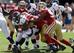 Like this gang tackle featuring Chris Borland at the center of it, the competition at inside 'backer, nickel corner and wide receiver is in the midst of a personnel logjam.