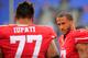 Guard Mike Iupati was beat often on Sunday, forcing quarterback Colin Kaepernick (right) to frequently evacuate the pocket.