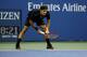 Roger Federer awaits a serve during his second-round match at the 2014 U.S. Open.