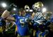 UCLA celebrating its victory at the Coliseum last year.