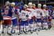 The Montreal Canadiens and New York Rangers shake hands following the 2014 Eastern Conference Final.