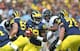 Devin Gardner had time with Mason Cole (No. 52) and Co. anchoring the line.