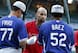 Frias, with Albert Pujols and Pedro Baez.