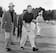 Sam Snead, Ben Hogan walk the fairways at Augusta National Club.