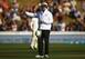 Umpire Richard Illingworth signals for a no-ball against bowler Doug Bracewell.