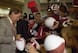 Alabama head coach Nick Saban's appearances at SEC media days become a feeding frenzy for autograph hunters.