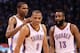 Kevin Durant, Russell Westbrook and James Harden reached the NBA Finals sooner than anticipated by upsetting the San Antonio Spurs in 2012.