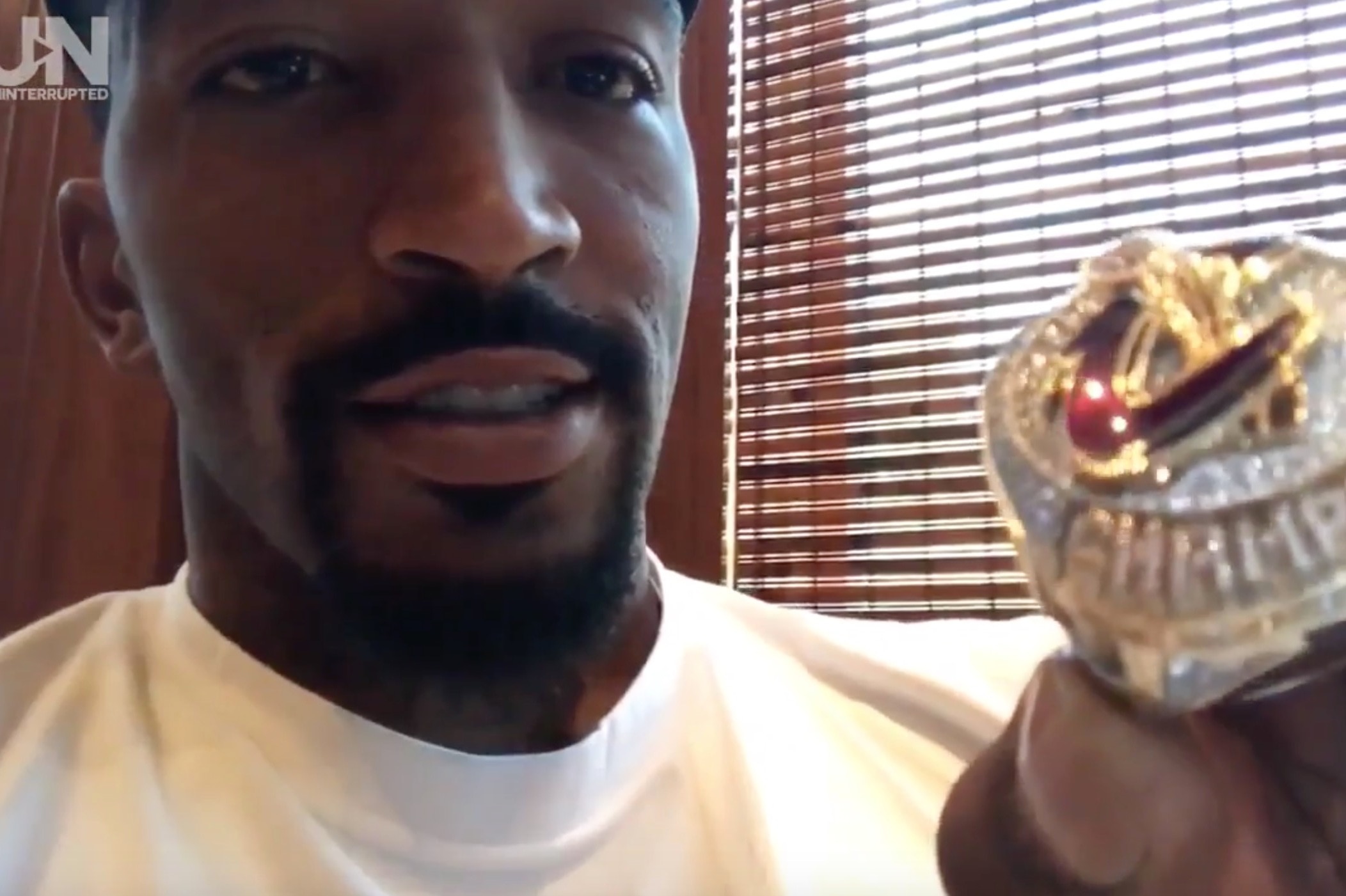 J.R. Smith Shows Off His Championship 