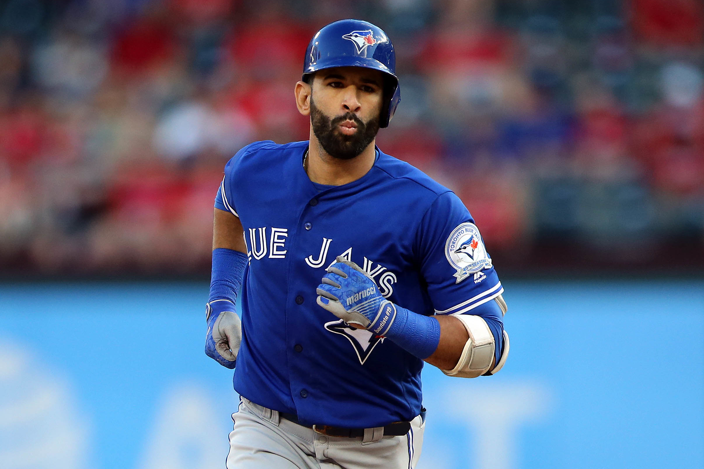 This is a 2012 photo of Jose Bautista of the Toronto Blue Jays baseball  team. This image reflects the Blue Jays' spring training roster as of  Friday, March 2, 2012, when this