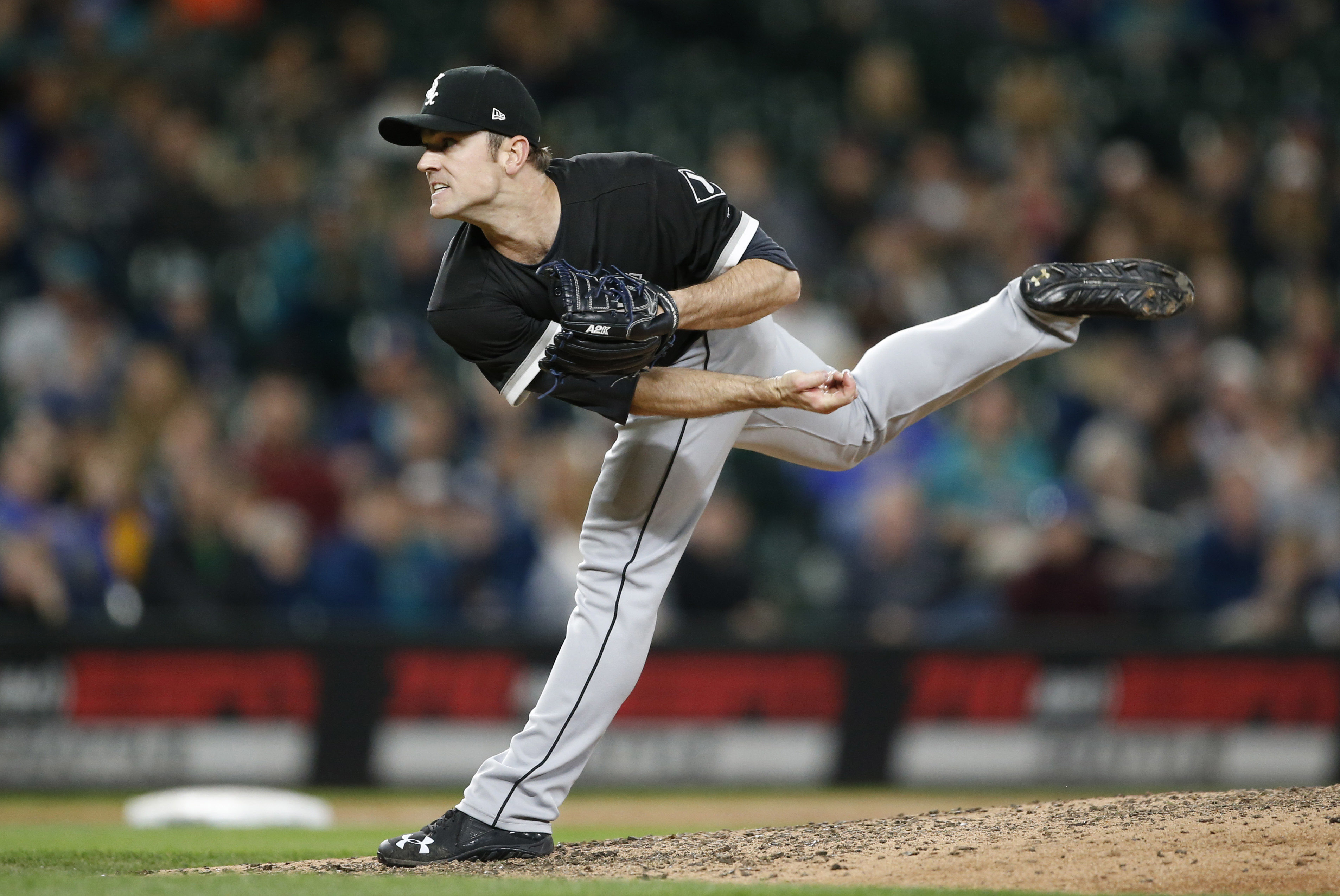 David Robertson #30 - Game Used White Pinstripe Jersey - Mets vs. Marlins -  4/8/23 - 1 IP, 0 ER, 1 K, Earns 2nd Save of the Season