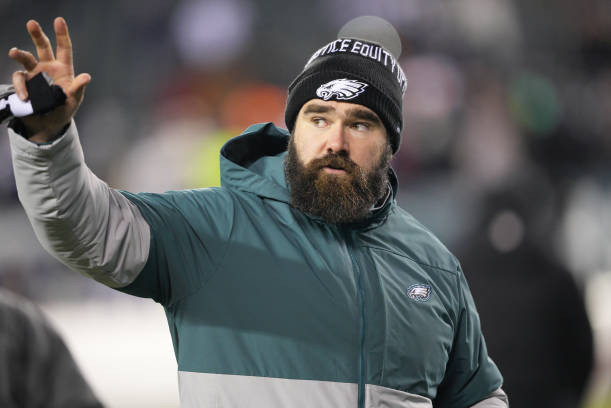 Eagles star Lane Johnson dresses up as Jason Kelce for Halloween