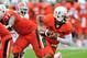 Sep 7, 2013; Miami Gardens, FL, USA; Miami Hurricanes quarterback Stephen Morris (17) rolls out during the second half after the Florida Gators at Sun Life Stadium. Mandatory Credit: Steve Mitchell-USA TODAY Sports