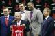 HOUSTON - JULY 13: Dwight Howard (2R) poses with Houston Rockets owner Les Alexander (2L), Houston Rockets general manager Daryl Morey (L), Houston Rockets head coach Kevin McHale (C) and agent Happy Walters after being introduced as the newest Houston