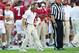 TUSCALOOSA, AL - SEPTEMBER 22: Head coach Nick Saban of the Alabama Crimson Tide reacts to a fumble in the second half while playing against the Florida Atlantic Owls on September 22, 2012 at Bryant-Denny Stadium in Tuscaloosa, Alabama. The Alabama Crims