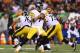 CINCINNATI, OH - SEPTEMBER 16: Ben Roethlisberger #7 of the Pittsburgh Steelers throws a pass during the NFL game against the Cincinnati Bengals at Paul Brown Stadium on September 16, 2013 in Cincinnati, Ohio. (Photo by Andy Lyons/Getty Images)