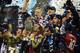 RSL's Kyle Beckerman celebrating with the trophy and teammates after the 2009 MLS Cup victory
