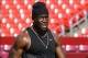 Aug 19, 2013; Landover, MD, USA; Washington Redskins outside linebacker Brian Orakpo participates in a workout prior to the Redskins game against the Pittsburgh Steelers at FedEx Field. Mandatory Credit: Geoff Burke-USA TODAY Sports